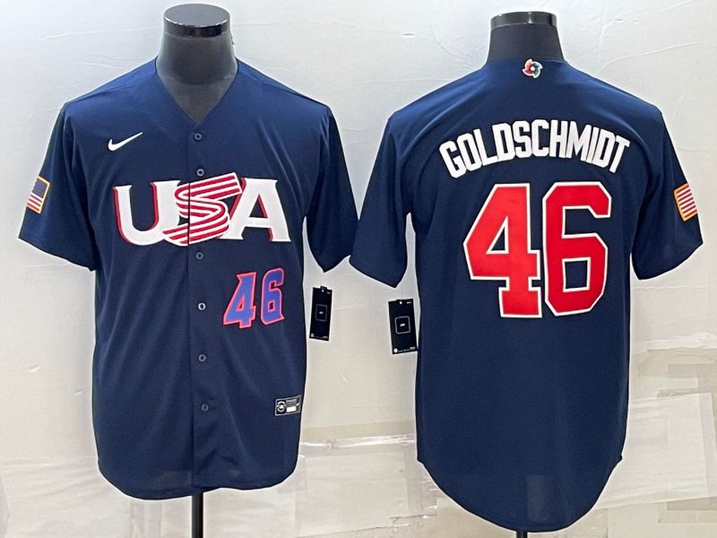 Men 2023 World Cub USA 46 Goldschmidt Blue Nike MLB Jersey4